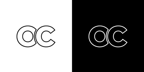 Letter O and C, OC logo design template. Minimal monogram initial based logotype.