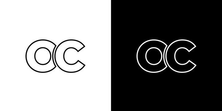 Letter O and C, OC logo design template. Minimal monogram initial based logotype.