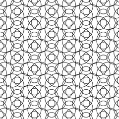 Obraz premium overlapping abstract circle geometric seamless pattern line art