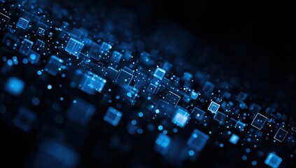 Abstract digital display of flowing squares