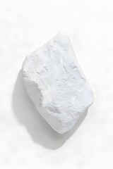 rough white chalk rock on minimalist white background