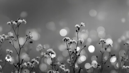 Gray flowers, soft bokeh