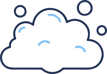 Sudsy cloud floating with bubbles