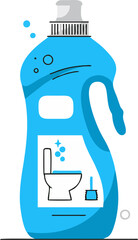 Toilet cleaner bottle with illustrative design