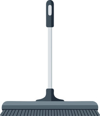 A gray broom with bristles