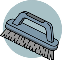 Blue brush with handle for cleaning