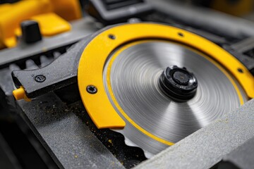 Close-up of circular saw blade