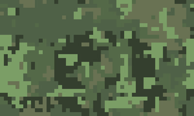 Abstract digital camouflage pattern.  Perfect for backgrounds, textures, or militarythemed designs.  The pixelated style creates a modern, edgy feel. Ideal for websites, presentations, and more.