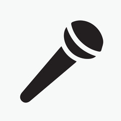 Black microphone icon isolated on white background