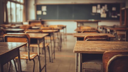 Empty classroom, vintage style (1)