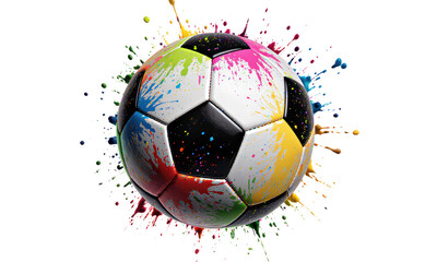 Colorful Paint Splatter Soccer Ball