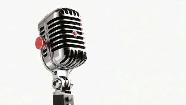 podcast intro with broadcast microphone on white background. Suitable for gaming, streaming, and live podcasts