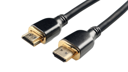 High-quality HDMI cable with dark gray connectors and gold-colored pins