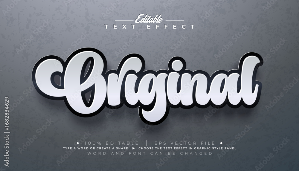 Poster original editable text effect design retro illustrator graphic style with customizable plain font on