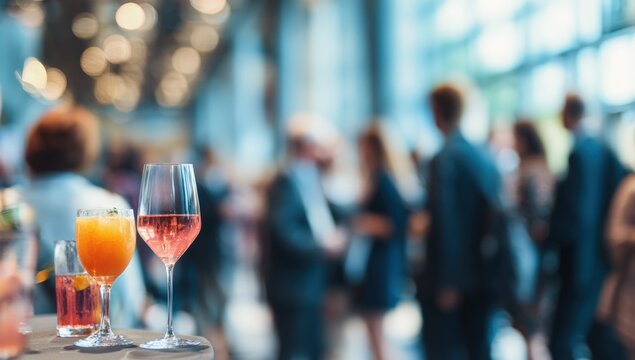 Cocktail reception in a modern space