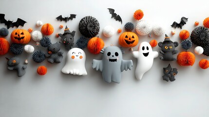 Halloween Party Border Design for Invitation Posters and Social Media Decoration, Spooky Fun Theme