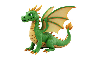 Friendly Green Dragon Illustration