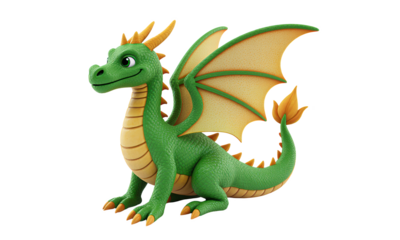 Friendly Green Dragon Illustration