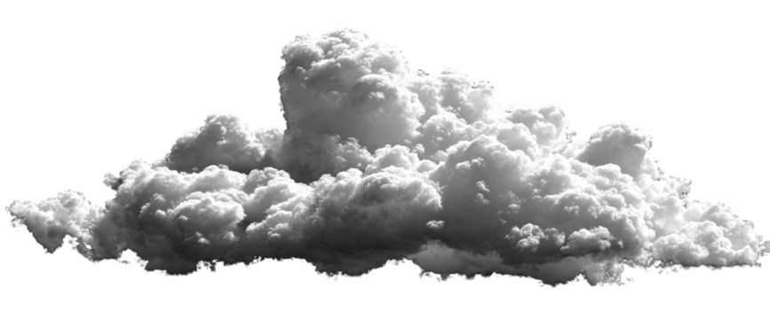 Large, textured grayscale cumulus cloud