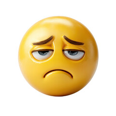 Sad yellow emoticon 3D rendering digital art illustration