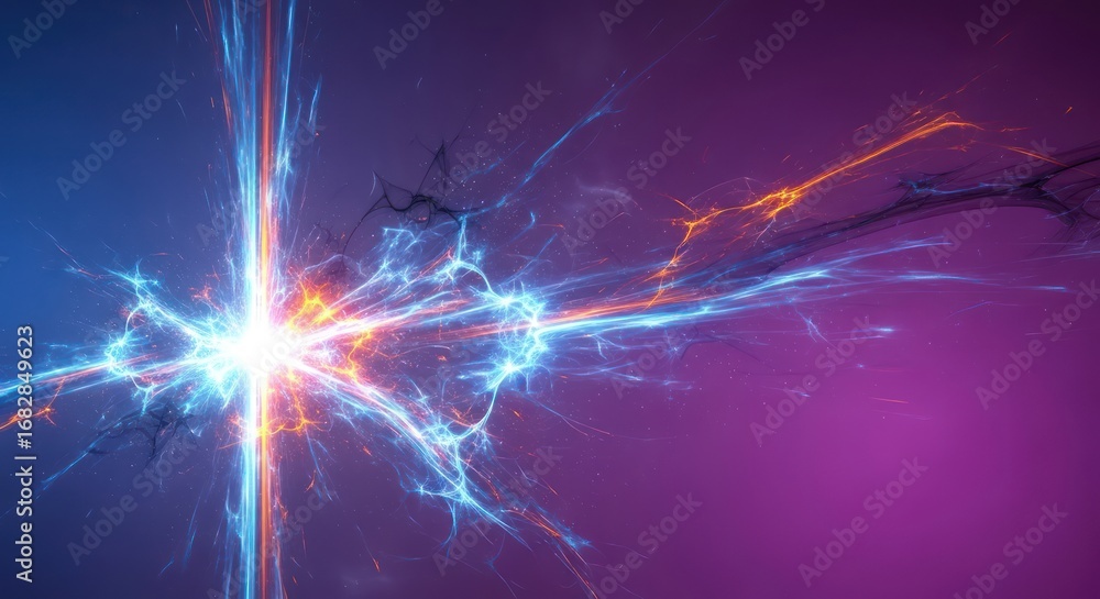 Poster abstract cosmic energy burst with vibrant color gradients creates a dynamic effect