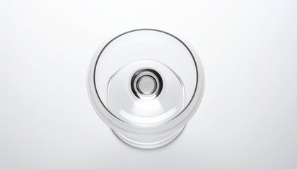 close up of an empty wine glass top view