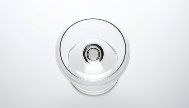 close up of an empty wine glass top view