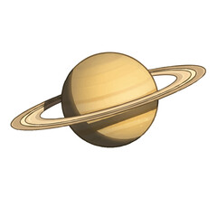 A vibrant illustration of the majestic ringed planet Saturn, showcasing its iconic icy rings and atmospheric bands, perfect for educational astronomy and cosmic design.