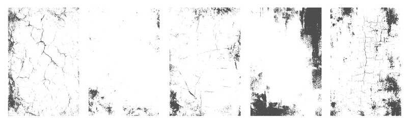 Grunge Black & White Texture – Scratches, Cracks, Dust, and Dirt Surface Pattern, Distressed overlay texture overlay vector textures set featuring damaged vector design on transparent background.