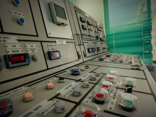 Hydroelectric power control room control desk © Phetsamone