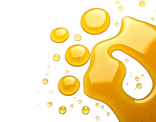 oil puddle splash isolated on transparent background, top view