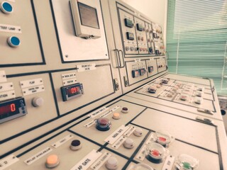 Hydroelectric power control room control desk © Phetsamone