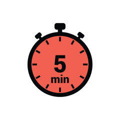 min 5 time icon vector design illustration background