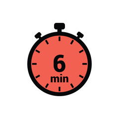 min 6 time icon vector design illustration background