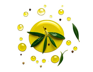 oil puddle splash isolated on transparent background, top view