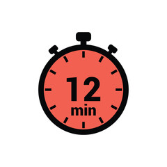 min 12 time icon vector design illustration background