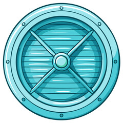 Obraz premium Turquoise Ventilation Grille of a Ship or Submarine