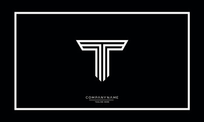 Alphabet letters T or TT logo monogram