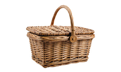 Wicker Picnic Basket with Lid and Handle