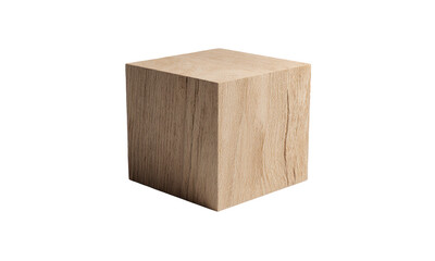 Wooden Cube on a Neutral Background