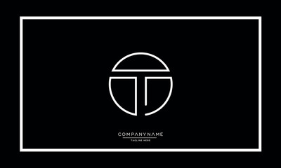 Alphabet letters T or TT logo monogram