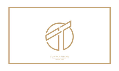 Alphabet letters T or TT logo monogram