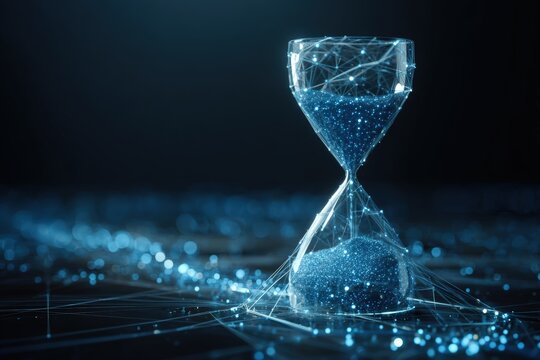 Digital hourglass on a network of light - Powered by Adobe