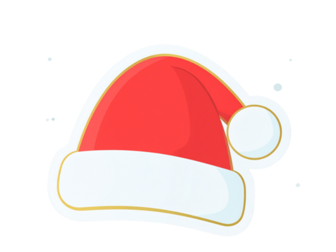 christmas card with santa claus hat