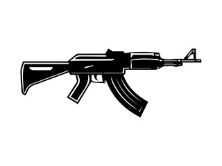 Smart powerful fire arm heavy gun in vector art