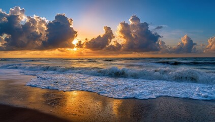 Sunrise over a beach