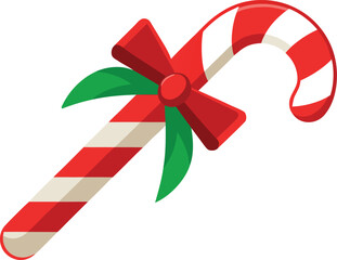 Candy cane striped in Christmas colors vector isolated on a transparent background.
