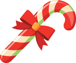 Candy cane striped in Christmas colors vector isolated on a transparent background.