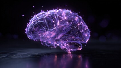 3D model of a glowing brain