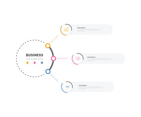Three Circle Business Model Visualization Infographic Template with Colorful Elements and Modern Corporate Design for Presentation and Data Analysis